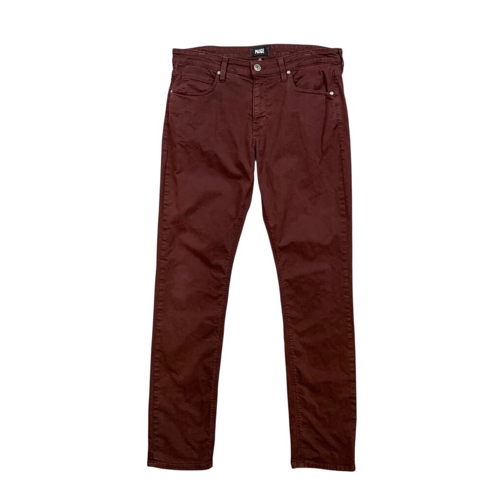 Paige Pants Mens 33 Vintage Redstone Lennox SLIM Straight Stretch Cotton Chino